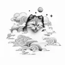 various shades of clouds tattoo design idea