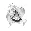 volcano with waves tattoo design idea