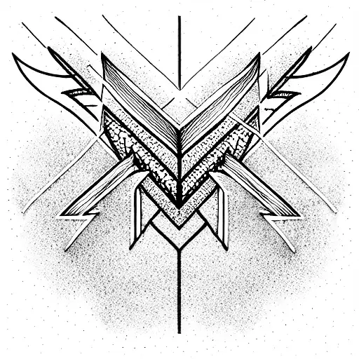 off white arrows cards tattoo design idea