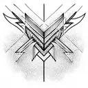 off white arrows cards tattoo design idea