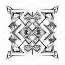 off white arrows cards tattoo design idea