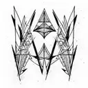 off white arrows cards tattoo design idea