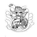 rocker fairy in a wheelchair tattoo design idea