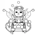 rocker fairy in a wheelchair tattoo design idea