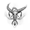 A beattle with long horns tattoo design idea