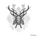 A beattle with long horns tattoo design idea