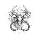 A beattle with long horns tattoo design idea