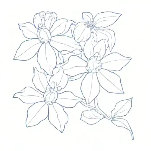 blue clover flowers on a black background tattoo design idea