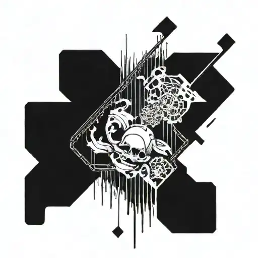 hard techno  tattoo design idea