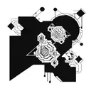 hard techno  tattoo design idea