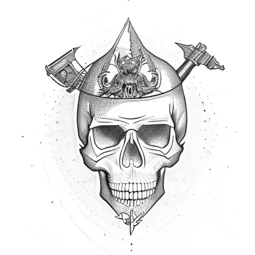 ak-47,with skull tattoo design idea