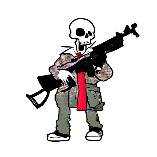 ak-47,with skull tattoo design idea