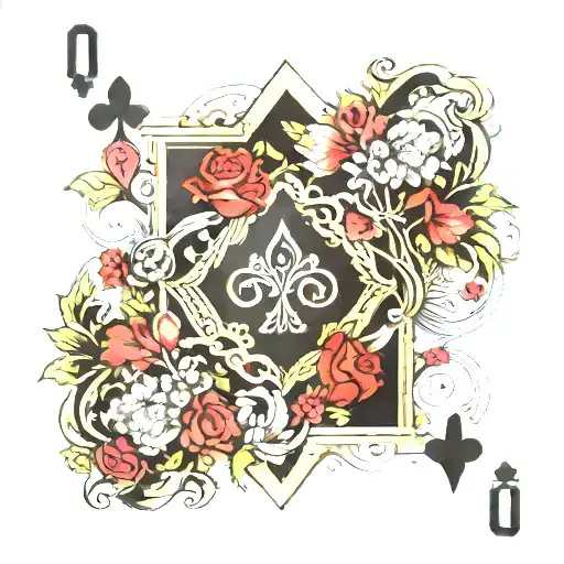 traditional playing cards replacing cards with other cards from well known card games tattoo design idea