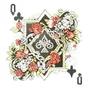 traditional playing cards replacing cards with other cards from well known card games tattoo design idea