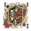 traditional playing cards replacing cards with other cards from well known card games tattoo design idea