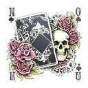 traditional playing cards replacing cards with other cards from well known card games tattoo design idea