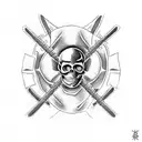 skull and crossbones  tattoo design idea