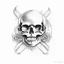 skull and crossbones  tattoo design idea