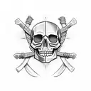 skull and crossbones  tattoo design idea