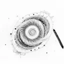 galaxy spiral tattoo design idea