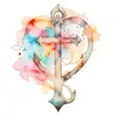 cross anchor heart tattoo design idea