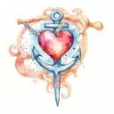 cross anchor heart tattoo design idea