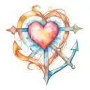 cross anchor heart tattoo design idea