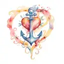 cross anchor heart tattoo design idea