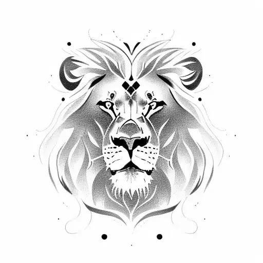 lion with scar  tattoo design idea