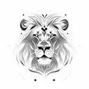 lion with scar  tattoo design idea