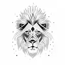 lion with scar  tattoo design idea