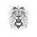 lion with scar  tattoo design idea