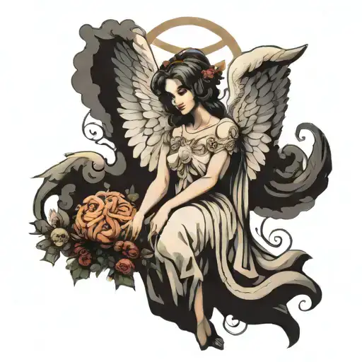 biblical accurate angel tattoo design idea