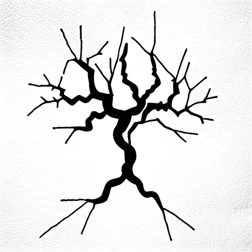 kintsugi tree tattoo design idea