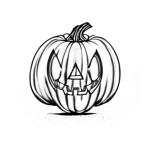 jack o lantern, cupcake skull, black cat and bottle of mescal tattoo design idea