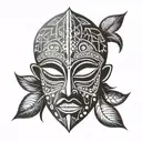 African mask  tattoo design idea