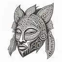 African mask  tattoo design idea