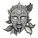 African mask  tattoo design idea