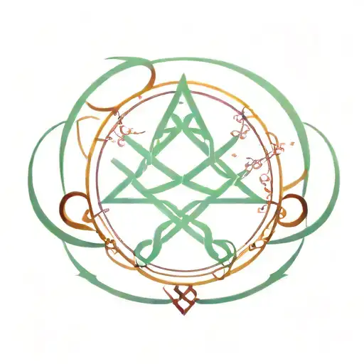 emerald, ruby, Taurus, Leo, Nordic runes, Celtic runes, love, burning, intertwined  tattoo design idea