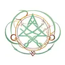 emerald, ruby, Taurus, Leo, Nordic runes, Celtic runes, love, burning, intertwined  tattoo design idea