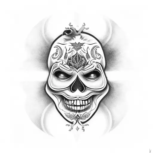 dia dos muertos joker tattoo design idea
