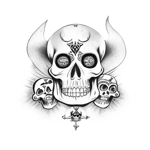 pirate dia dos muertos tattoo design idea