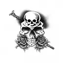 pirate skull and bones flag dia dos muertos tattoo design idea