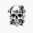 pirate skull and bones flag dia dos muertos tattoo design idea