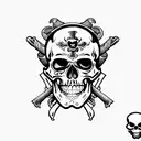 pirate skull and bones flag dia dos muertos tattoo design idea