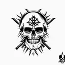 pirate skull and bones flag dia dos muertos tattoo design idea