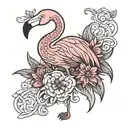 flamingo tattoo design idea