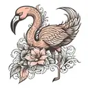 flamingo tattoo design idea