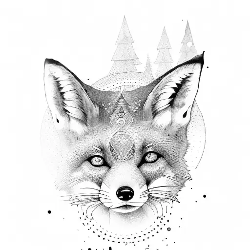 nine tale fox tattoo design idea
