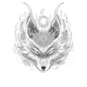 nine tailed fox  and   magicale space  tattoo design idea